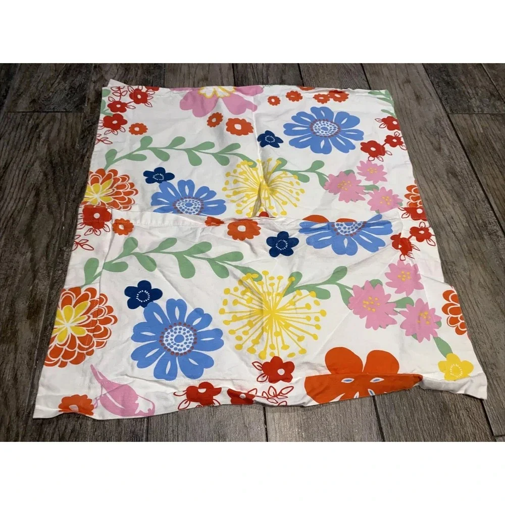 Pottery Barn PB Teen Floral‎ Bed Dorm Standard Pillow Sham White Pink Red Blue